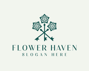 Flower Garden Key logo design