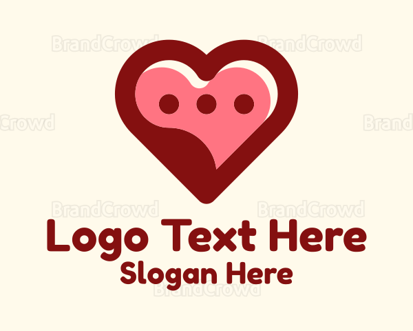 Lovely Heart Message Bubble Logo