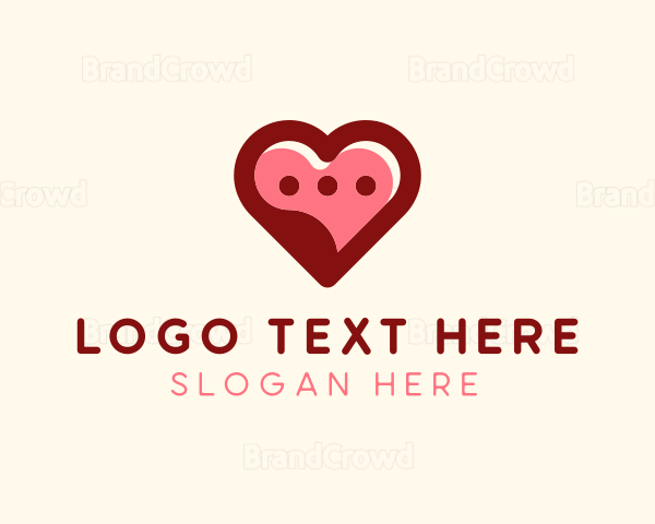 Lovely Heart Message Bubble Logo