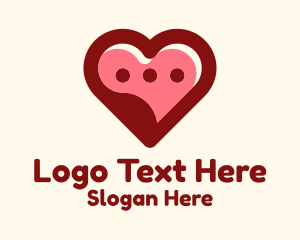 Live Chat - Lovely Heart Message Bubble logo design