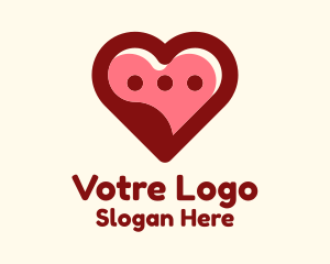 Lovely Heart Message Bubble Logo