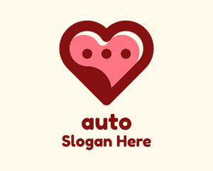 Lovely Heart Message Bubble Logo