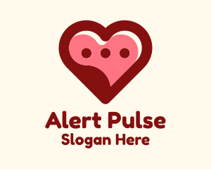 Notification - Lovely Heart Message Bubble logo design