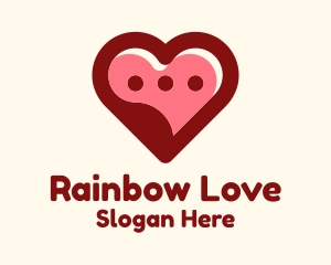 Lovely Heart Message Bubble logo design