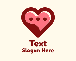 Lovely Heart Message Bubble logo design