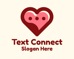 Texting - Lovely Heart Message Bubble logo design