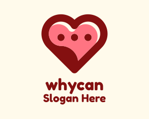 Online Relationship - Lovely Heart Message Bubble logo design