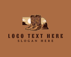 Country Style - Cowboy Boots Nebraska logo design