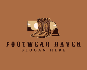 Cowboy Boots Nebraska  logo design