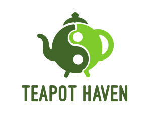 Teapot - Yin Yang Green Tea logo design