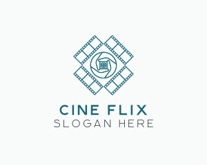 Movie - Movie Film Strip Lens logo design