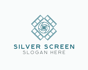 Movie Film Strip Lens logo design
