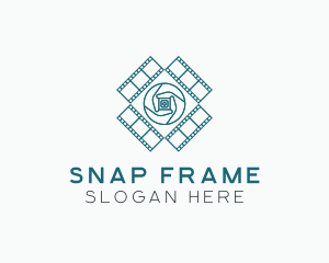 Movie Film Strip Lens logo design