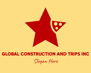 Pizzeria - Pizza Slice Star Restaurant logo design