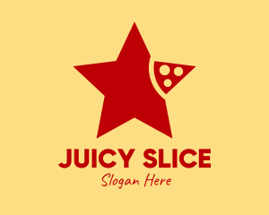 Pizza Slice Star Restaurant  logo design