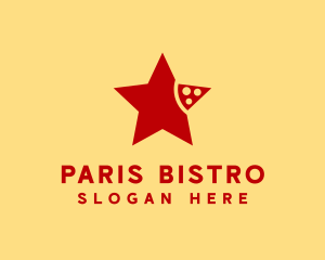 Pizza Slice Star Restaurant  logo design