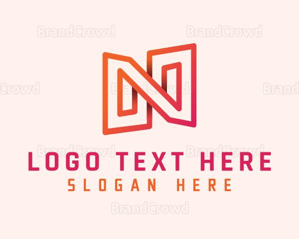 Generic Digital Monoline Letter N Logo
