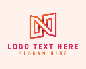 Professional - Generic Digital Monoline Letter N logo design