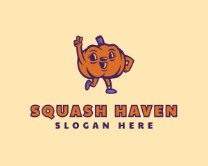 Squash - Peace Pumpkin Vegetable logo design