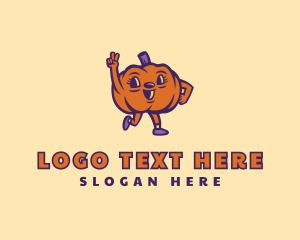 Mascot - Peace Pumpkin Vegetable logo design