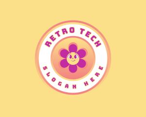 Retro Flower Boutique logo design