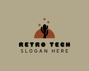 Desert Cactus Terrain logo design