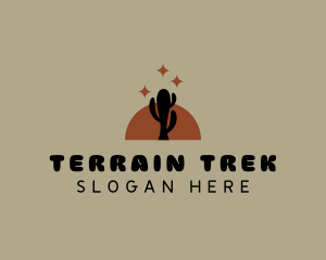 Desert Cactus Terrain logo design