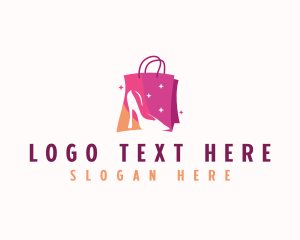 Mall - Stiletto Shopping Bag logo design