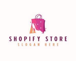 Stiletto Shopping Bag logo design