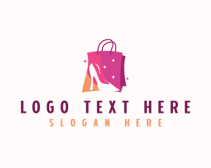 Shopping - Stiletto Shopping Bag logo design