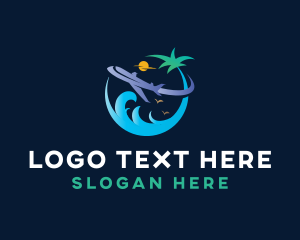 Island - Airplane Vacation Travel logo design
