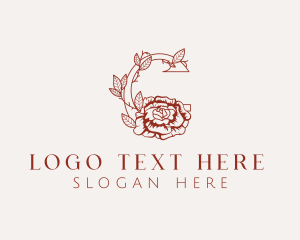 Botanical - Rose Letter C logo design