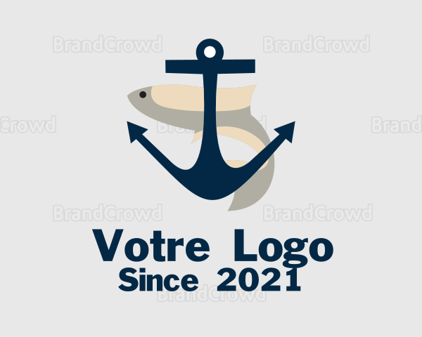 Anchor Fish Nautical Logo