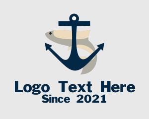 Salmon - Anchor Fish Nautical logo design