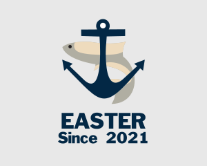 Seafood - Anchor Fish Nautical logo design