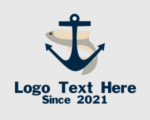 Seaport - Anchor Fish Nautical logo design