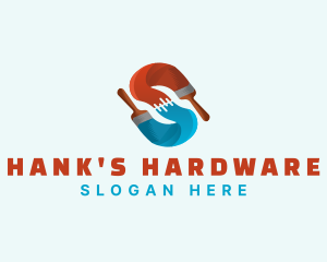 Paintbrush Paint Hardware logo design