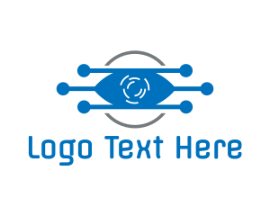 Optical - Blue Tech Eye logo design