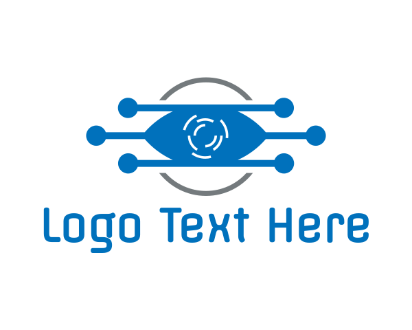 Black Eye - Blue Tech Eye logo design