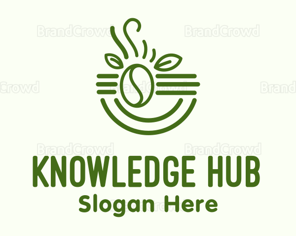 Organic Leaf Coffee Bean Logo