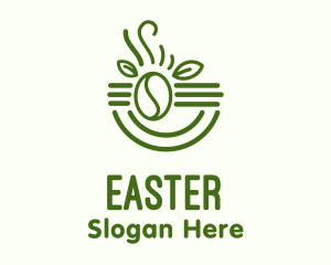 Organic Leaf Coffee Bean Logo