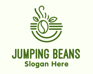 Organic Leaf Coffee Bean logo design