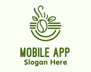 Coffee Farm - Organic Leaf Coffee Bean logo design