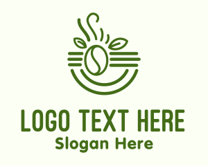 Bean - Organic Leaf Coffee Bean logo design