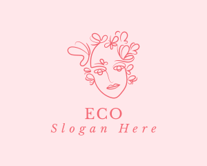 Pink - Pink Face Butterfly logo design