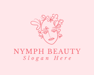 Nymph - Pink Face Butterfly logo design