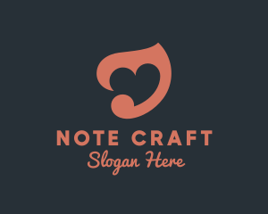 Note - Love Musical Note logo design