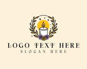 Scented Candle - Wellness Aromatherapy Candle logo design