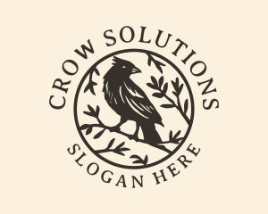 Nature Crow Bird logo design