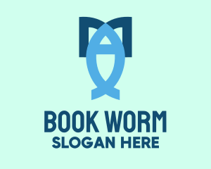 Book - Abstract Fish Book logo design